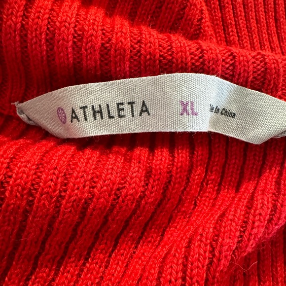 Athleta Merino Skiline Sweater Ribbed. Red and White Racing Stripe. Women’s XL. - Picture 2 of 8